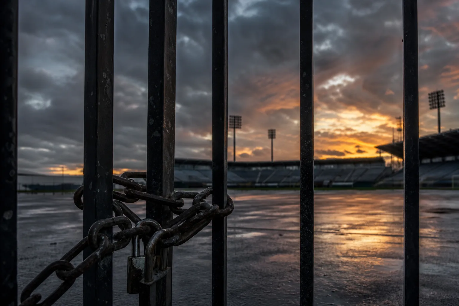 Symbolbild: Ein leeres Fußballstadion steht für die finanziellen Risiken im englischen Profifußball.