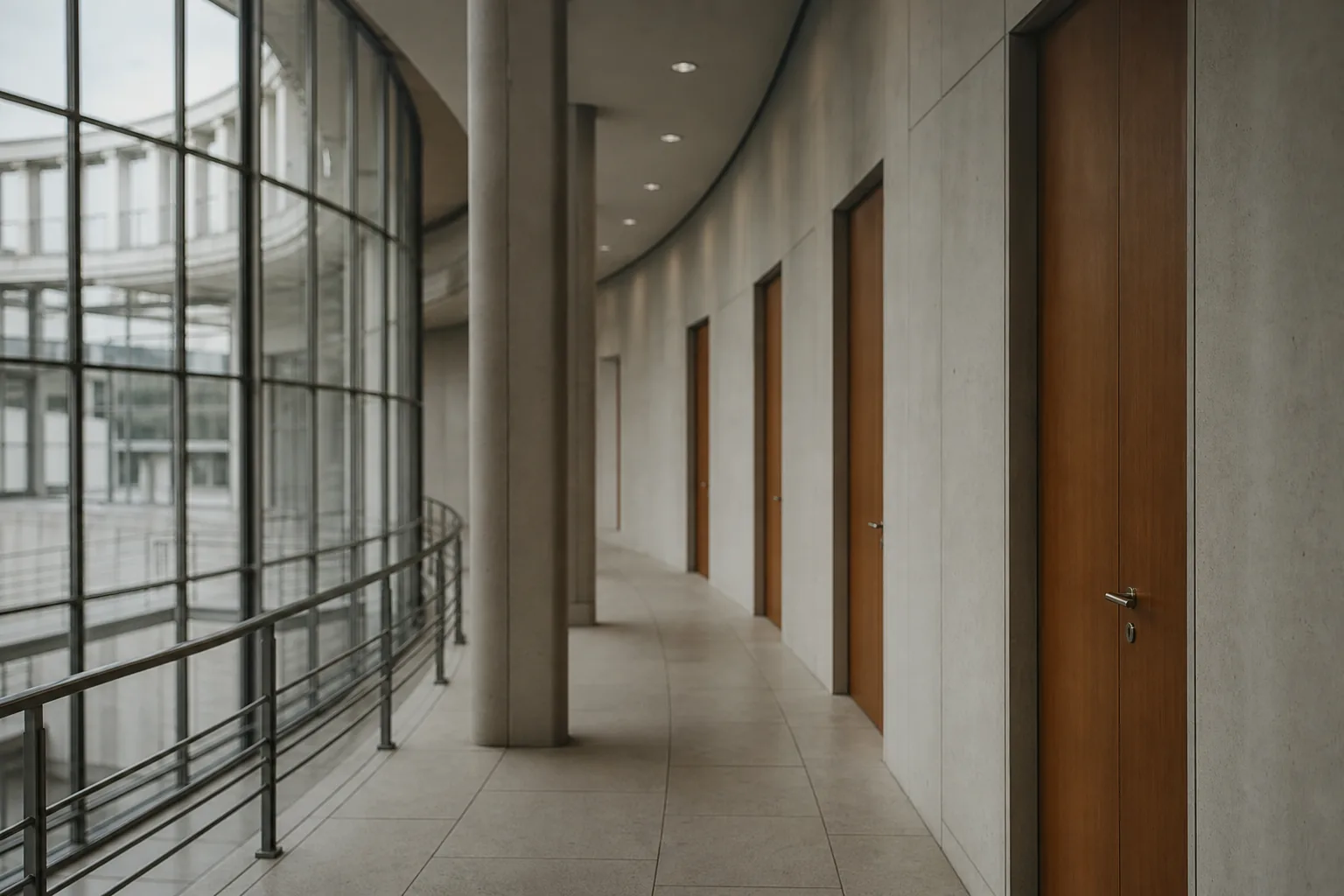 Symbolbild: Ein leerer Parlamentsflur steht für die angespannten Beratungen der Berliner Linken.
