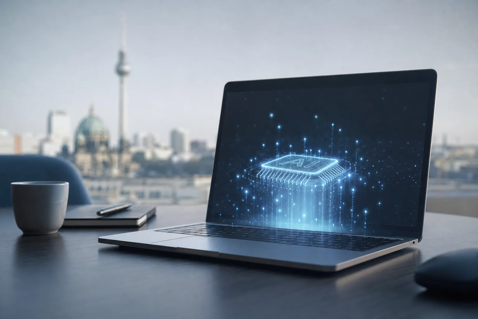 Symbolbild: Ein KI-fähiger Laptop steht für neue Anwendungen in Unternehmen und Forschung.