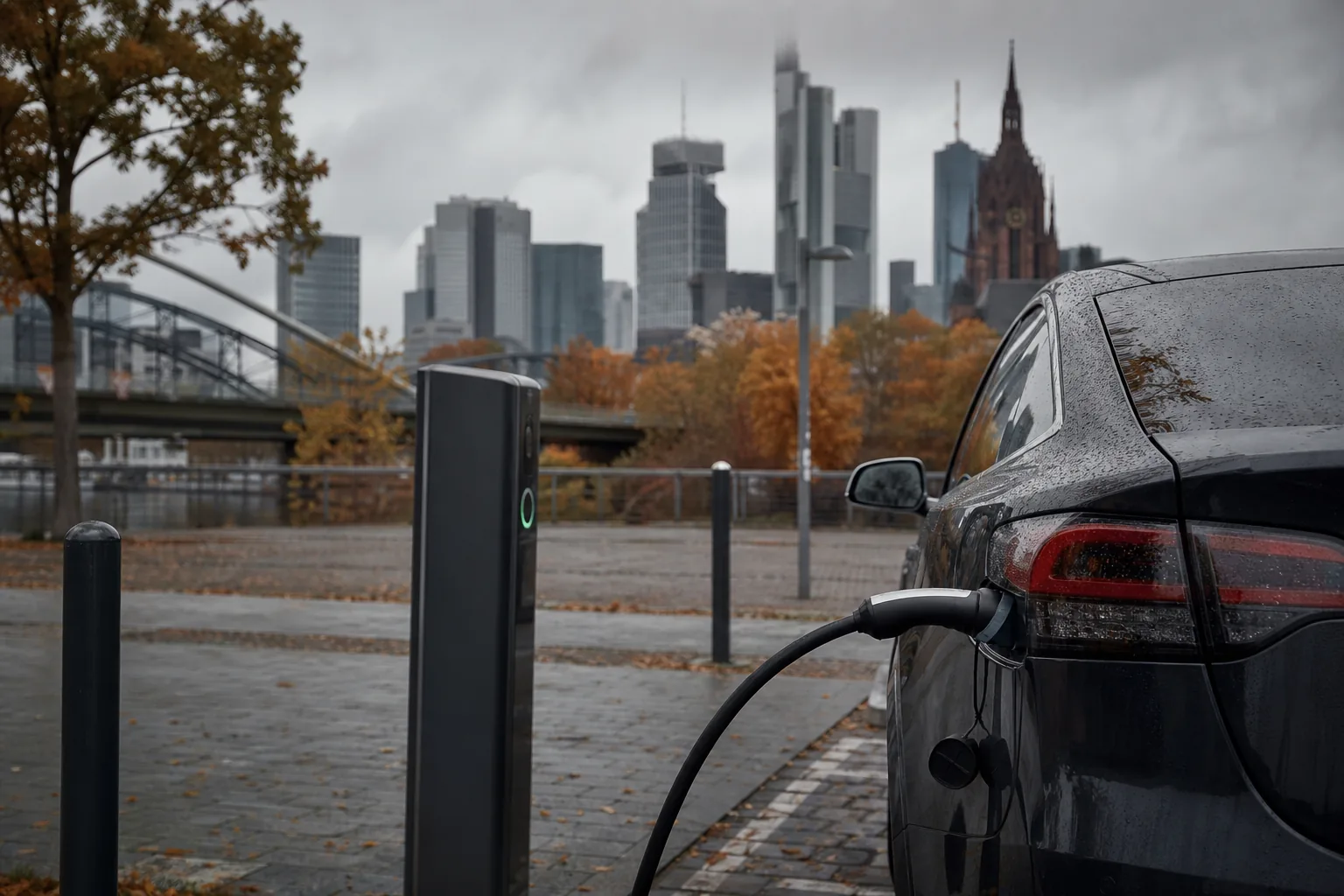 Symbolbild: Ein Elektroauto an einer Ladesäule steht für den starken Wandel auf dem deutschen Neuwagenmarkt.