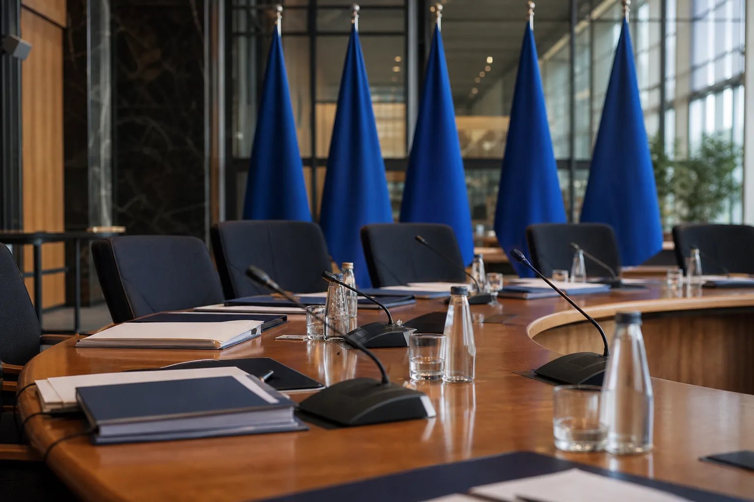 Symbolbild: Ein europäischer Gipfelsaal steht für die Beratungen über weitere Ukraine-Hilfen.