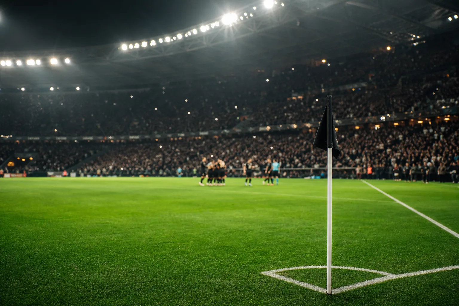 Symbolbild: Ein Fußballstadion unter Flutlicht steht für den europäischen Auftritt des SC Freiburg.