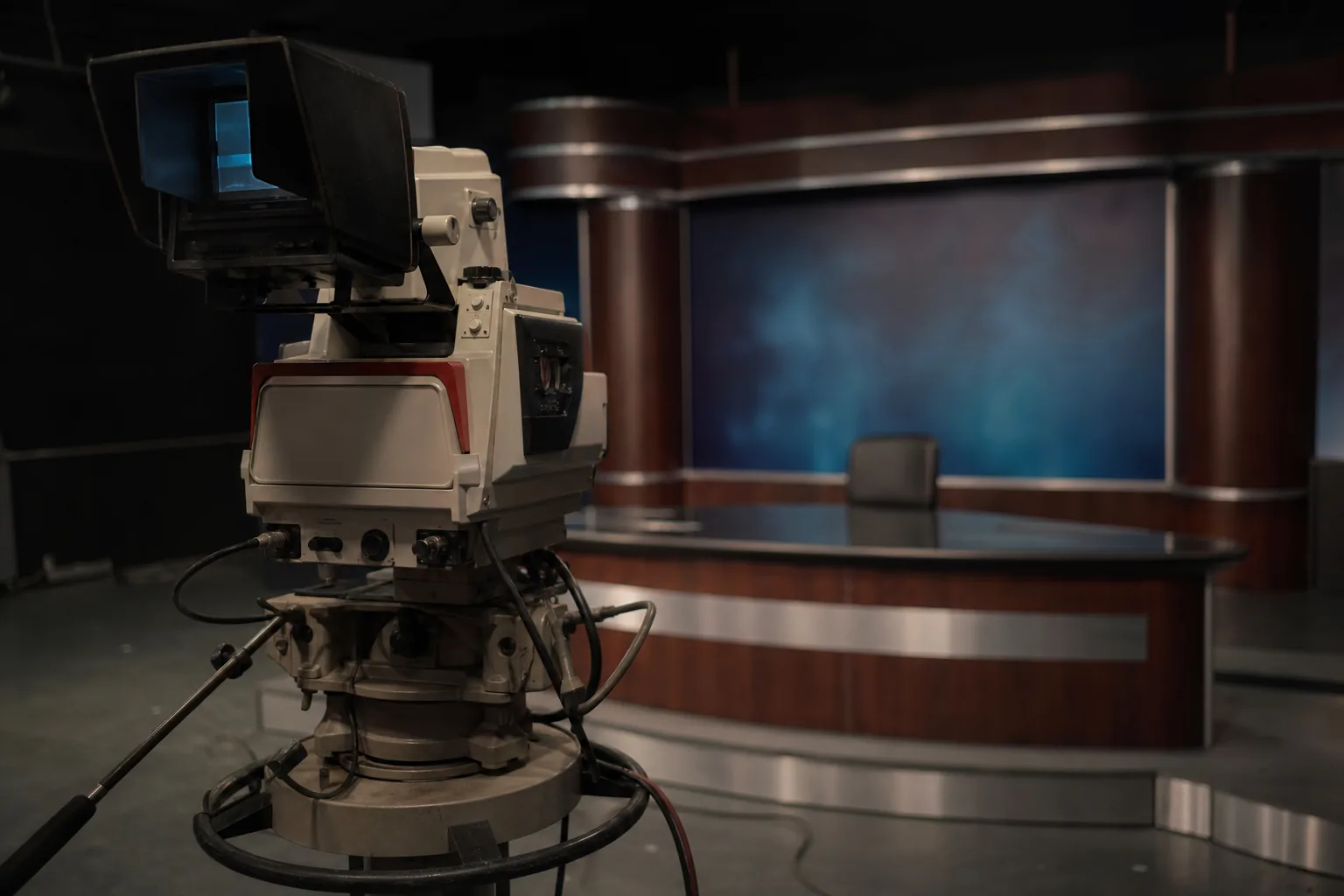Symbolbild: Ein leeres Fernsehstudio erinnert an die Ära klassischer Nachrichtensendungen.