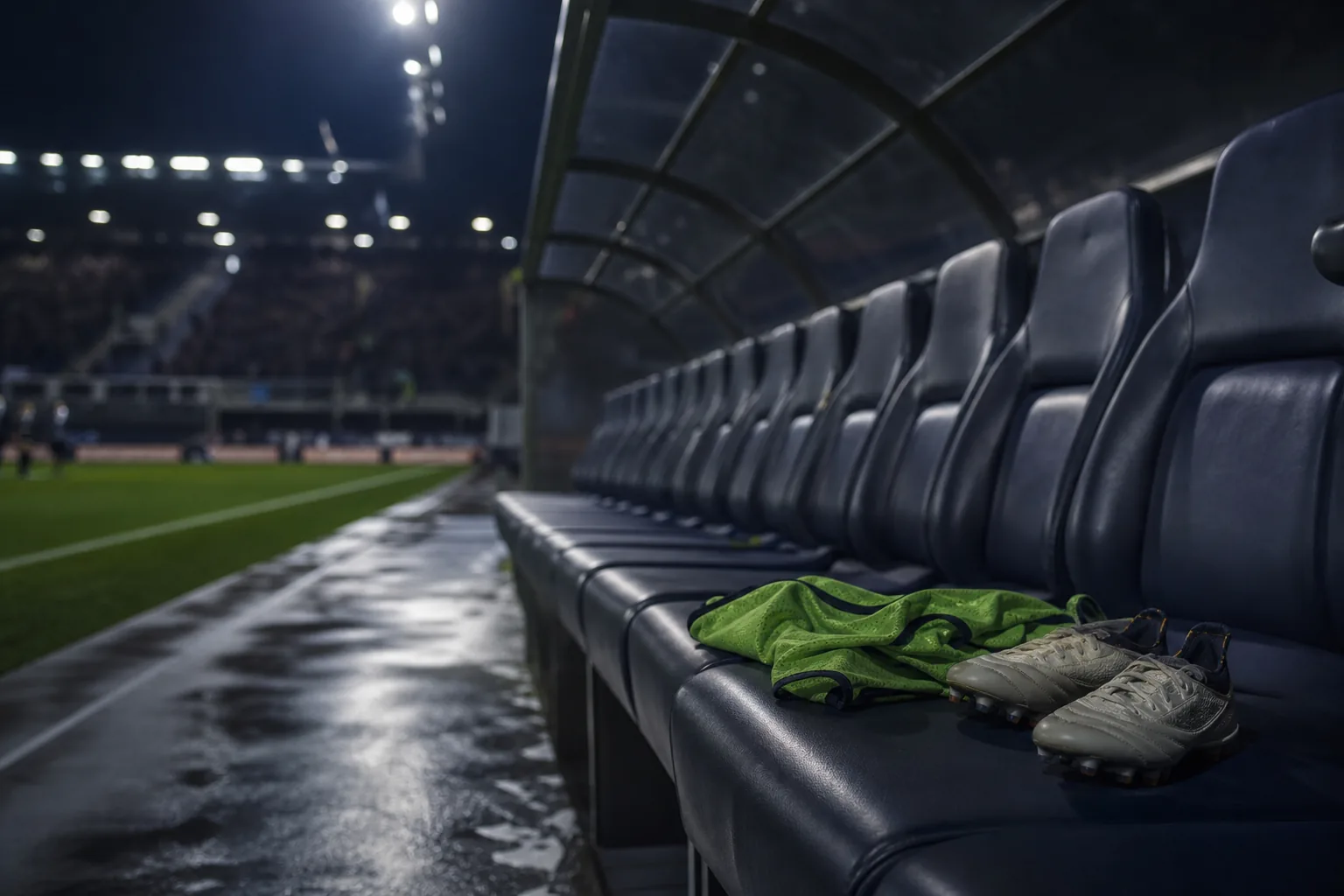 Symbolbild: Eine leere Ersatzbank steht für die personelle Umstellung im DFB-Kader.