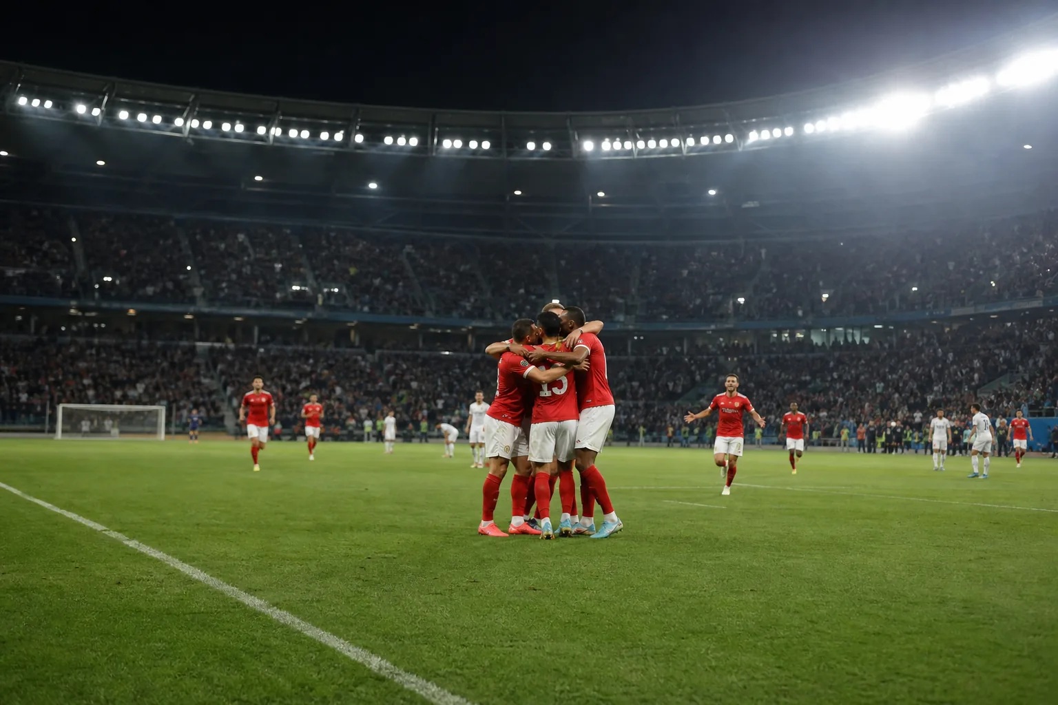 Symbolbild: Ein Fußballstadion unter Flutlicht steht für Leipzigs Champions-League-Abend gegen Eindhoven.