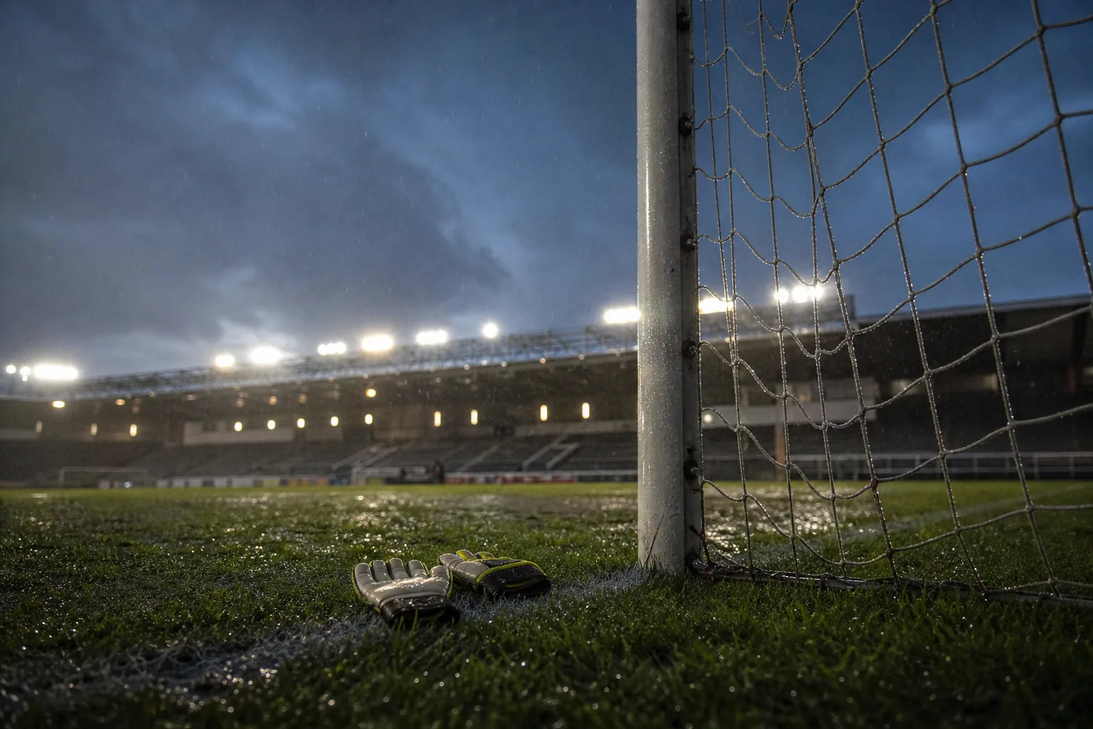 Symbolbild: Torwarthandschuhe vor einem Fußballtor stehen für die Debatte um die Besetzung im Bayern-Tor.