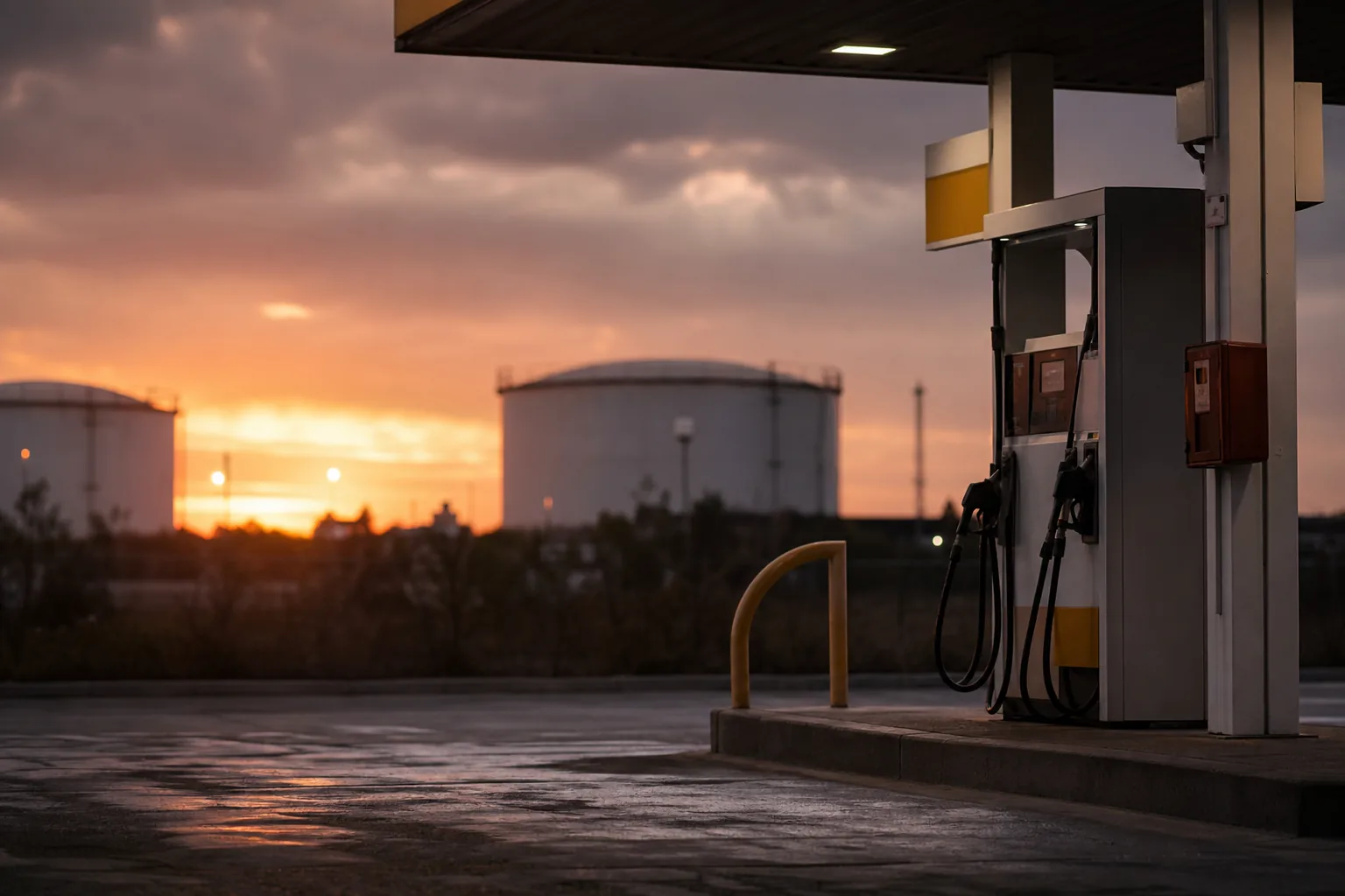Symbolbild: Eine Tankstelle steht für die Verbindung zwischen Rohölmarkt und Kraftstoffpreisen.