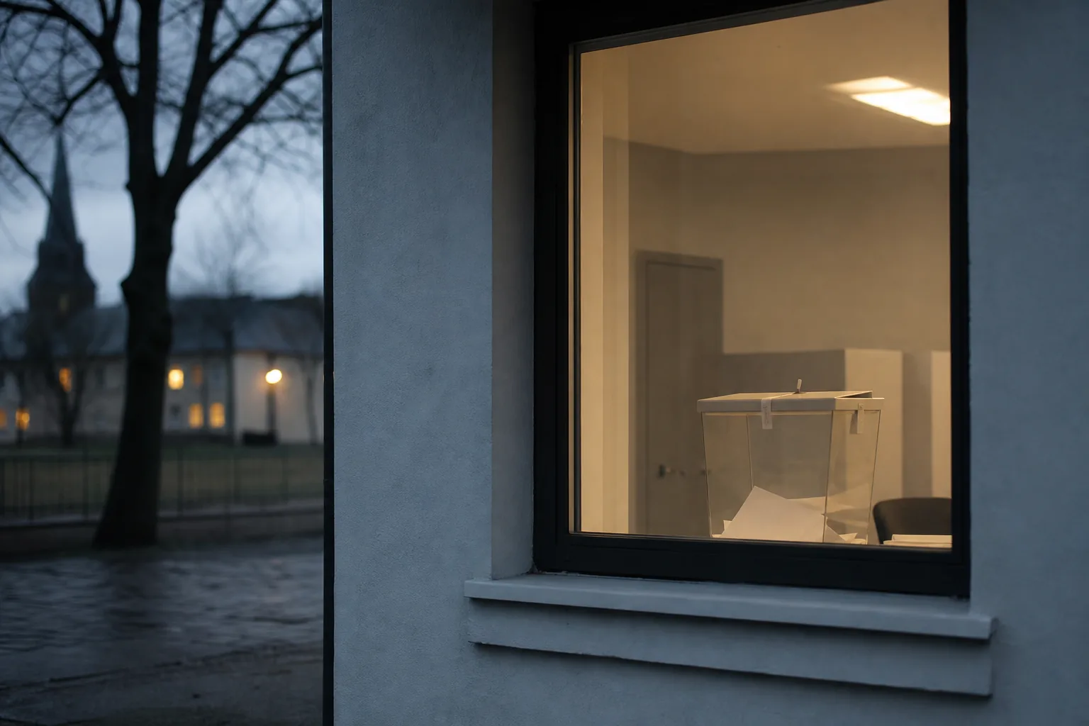 Symbolbild: Ein Wahllokal in baltischer Umgebung steht für die Parlamentswahl in Lettland.