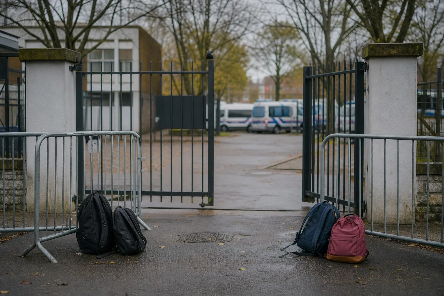 Symbolbild: Geschlossene Schuleingänge und Absperrungen stehen für die angespannten Proteste an Frankreichs Schulen.
