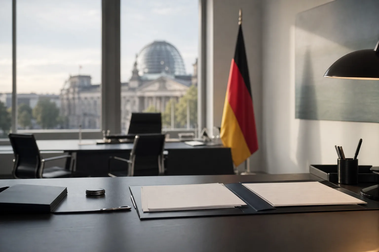 Symbolbild: Ein leeres Regierungsbüro steht für den Wechsel an der Spitze des Arbeitsministeriums.