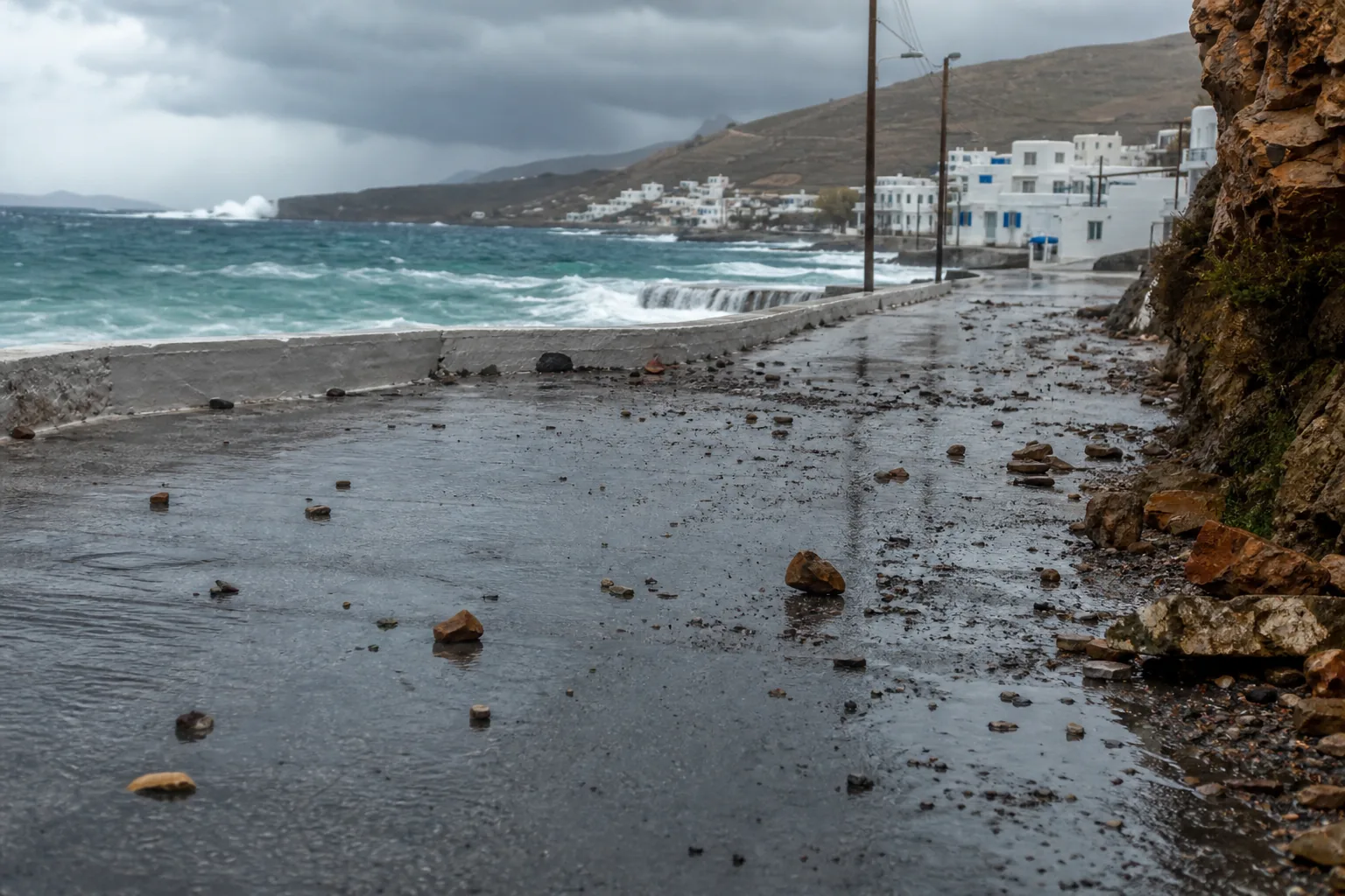 Symbolbild: Starkregen und überflutete Straßen haben auf Kreta erhebliche Schäden verursacht.