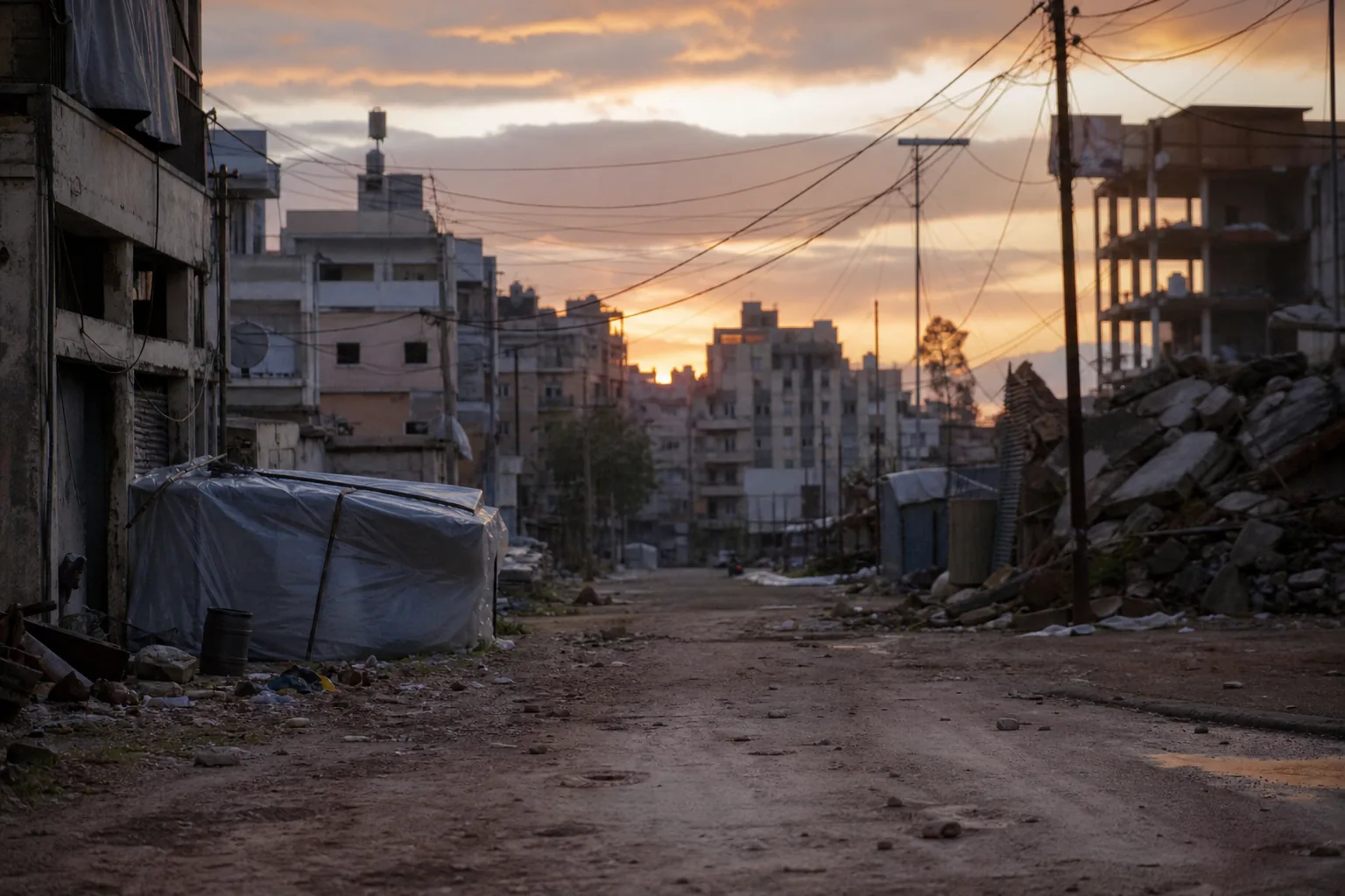 Symbolbild: Eine beschädigte Straße im Südlibanon steht für den Alltag in einer Region, die trotz Waffenruhe von Unsicherheit geprägt ist.
