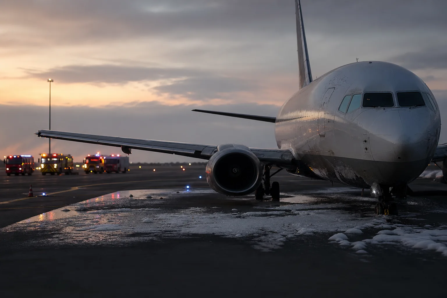 Symbolbild: Eine Passagiermaschine auf einem Flughafen steht für den sicher beendeten Flydubai-Flug nach dem Vorfall im Cockpit.