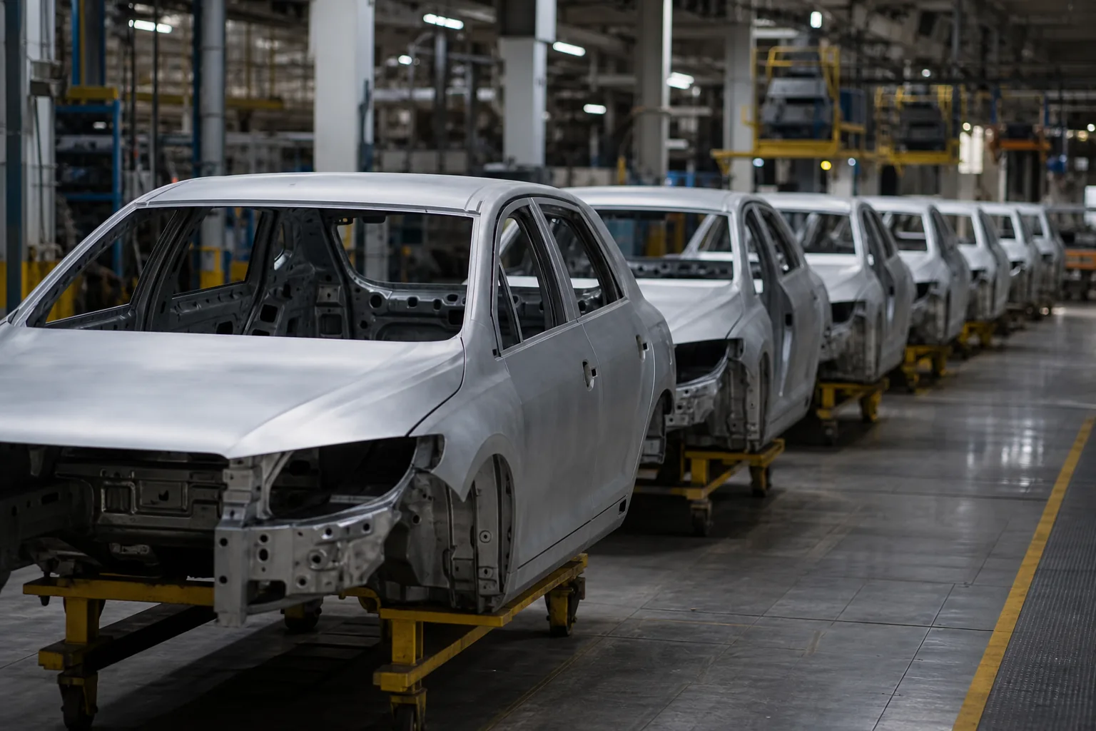Symbolbild: Eine Autofabrik steht für den Kostendruck und die Absatzprobleme in der Branche.