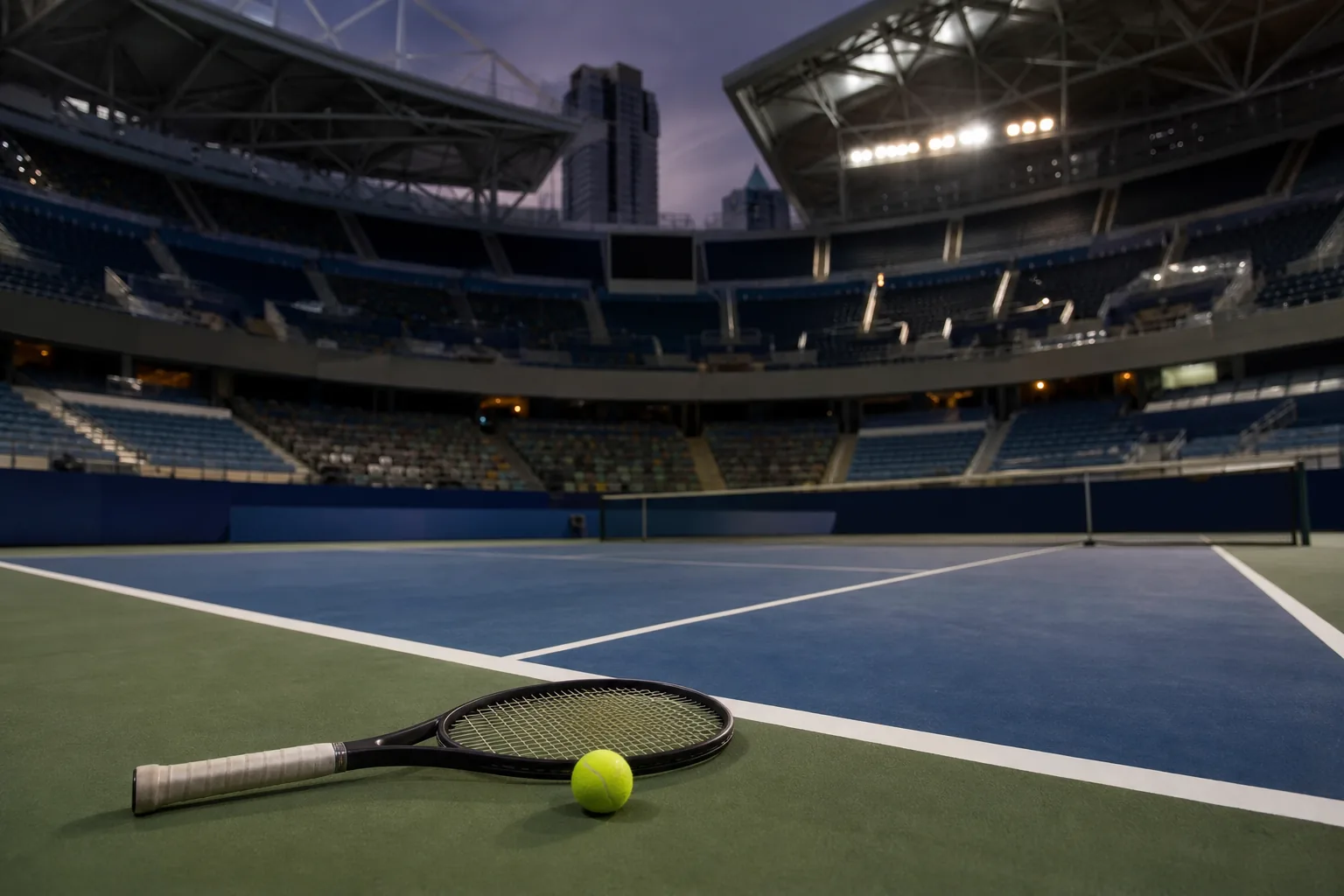 Symbolbild: Ein Tennisplatz steht für das Masters-Turnier in Shanghai.